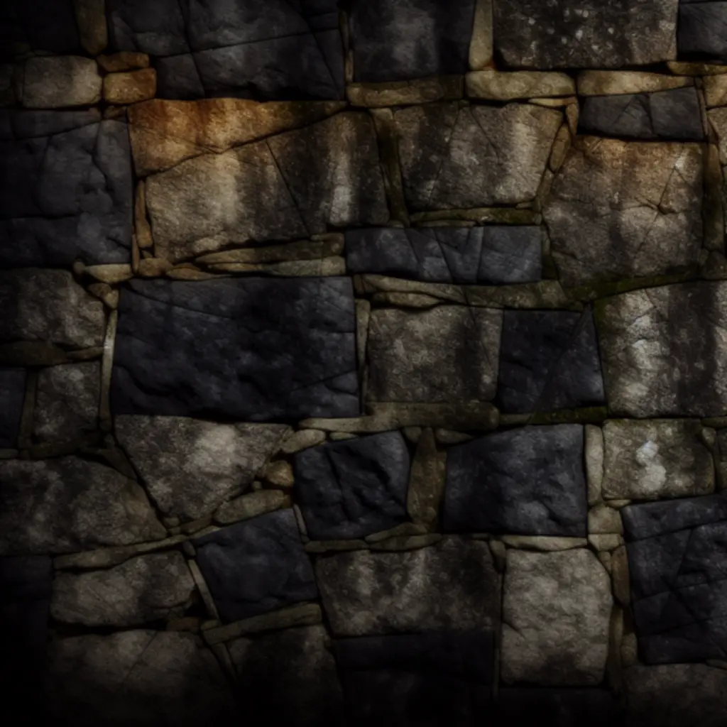 Tekstura postarzałego kamienia w mrocznym, filmowym świetle