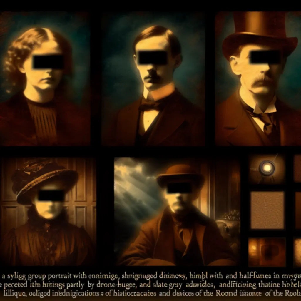 Sylwetki kluczowych postaci otoczonych mechanizmami i starożytnymi urządzeniami w stylu The Room Two